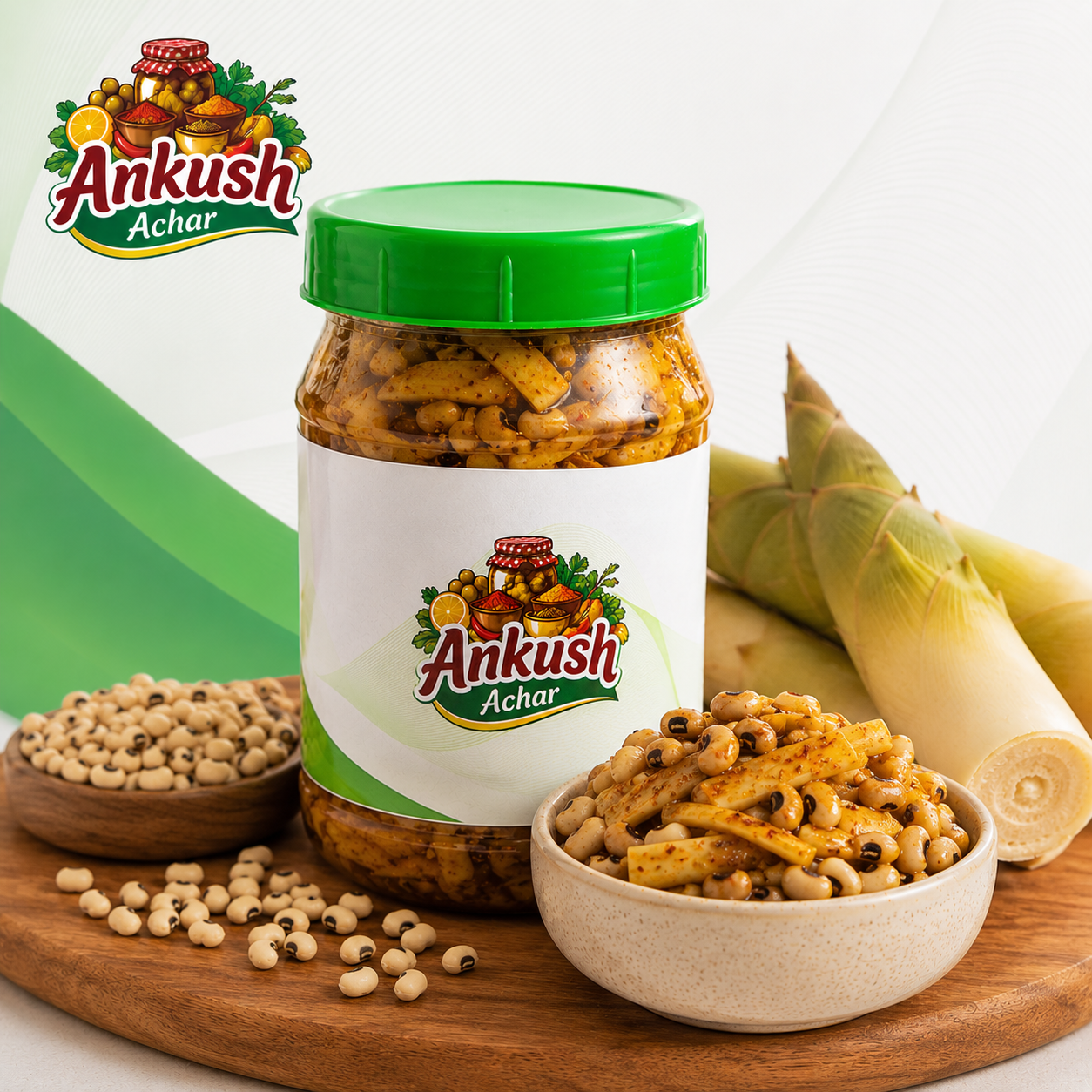 Ankush Tama & Bodi — jar with bamboo shoot and black-eyed beans