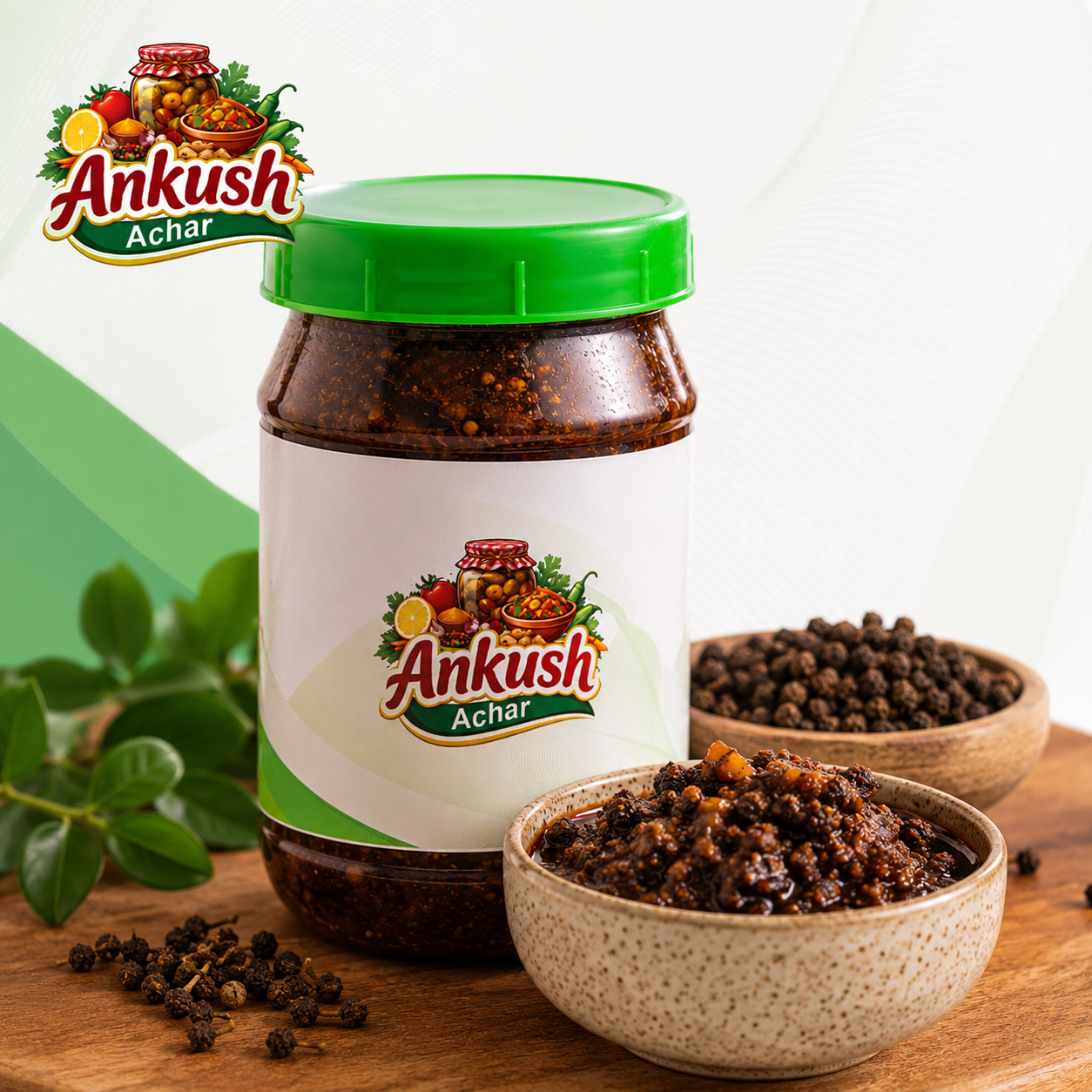 Ankush Timmur Chutney — jar with timmur peppercorns and bowl